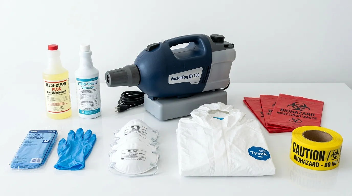 Professional biohazard remediation crew working in San Ramon